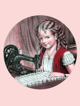 6181.Young women working on sewing machine Poster.Wall Art Decorative. - $16.20+
