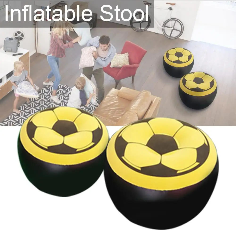 Portable Stools Inflatable Stool Thickening Cover Football 3D Inflatable Pouf - £21.32 GBP