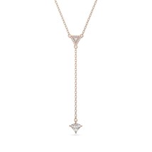 Authentic Swarovski Ortyx Lariat Necklace in Rose Gold Plating - £128.15 GBP