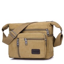 Canvas Men Shoulder  Bag Classic One Strap Multi Pocket Crossbody Messenger Bag - £24.30 GBP