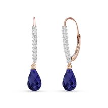 Galaxy Gold GG 14k Rose Gold Leverback Earrings with Diamonds and Sapphires - £522.77 GBP