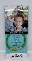 Scunci 1 Piece Super Stretch Hair Or Wrist Elastic Green With Gold Embel... - $6.92
