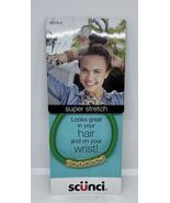 Scunci 1 Piece Super Stretch Hair Or Wrist Elastic Green With Gold Embel... - $6.92