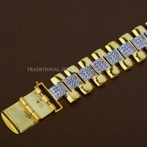 Brand New Designer Exclusive 22K 916% Gold Mens Man wrist Watch CZ Studd... - $5,791.50