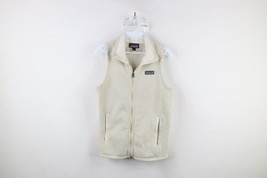 Patagonia Womens XS Spell Out Box Logo Better Sweater Full Zip Vest Jacket Beige - £47.55 GBP