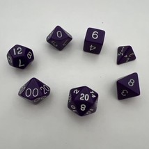 CHESSEX 7 die set Polyhedral  Dark Purple &amp; White dice CHX 25407 - $17.57