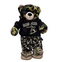 Build A Bear Teddy Plush 15&quot; Green Camo Pants Shoes Big Air Sweatshirt S... - $25.60