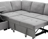 87.5Inch L-Shape Sleeper Sectional Sofa, Corner Couch Sofa-Bed With Stor... - $1,732.99