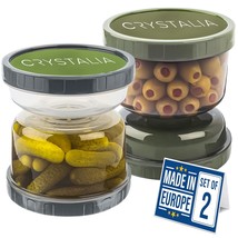 Pickle Jar With Strainer Lid, 4Oz, Pack Of 2, Food-Grade Plastic - £27.06 GBP