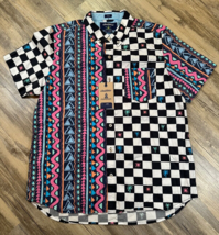 CHUBBIES Friday Shirt The Rad Colorful Geometric Large Button Front Mens... - $38.55