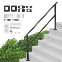 VEVOR 5-6 Handrails for Outdoor for Seniors Porch Deck Black Square Tube Steel - $2,285.44 MXN