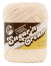 Lily Sugar&#39;n Cream Yarn - Solids-Soft Ecru 102001-01004 - £11.63 GBP