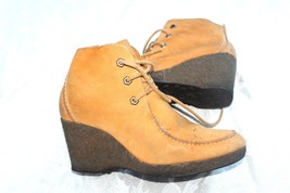 Timberland VTG tan nubuck womens ankle wedge boots sz 7.5 - £7.91 GBP