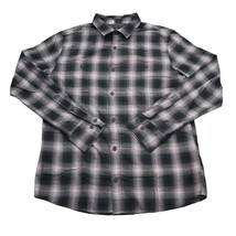 Bixby Nomad Shirt Mens M Slim Grey &amp; Pink Plaid Flannel Button Up Casual - $19.68