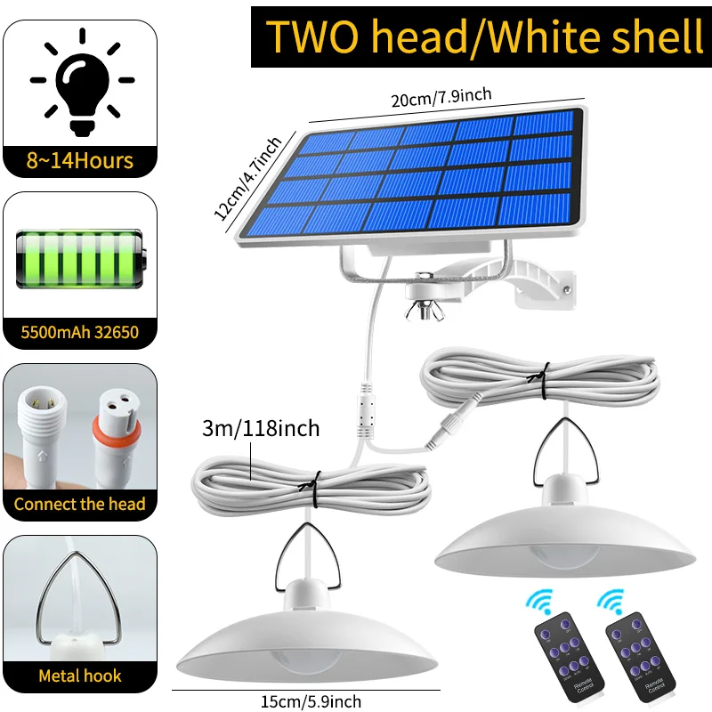 T bright lighting 2 heads floodlight indoor outdoor porch pendent lamp for garden patio thumb200