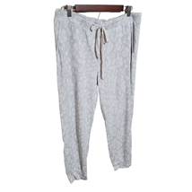 Soma Medium Gray Leopard Print Weekend Jogger Lounge Pants Pockets  - $18.23