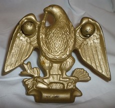 Heavy Solid Brass Wall Mount Holder American Eagle Door Plaque Decor Nautical - £39.15 GBP