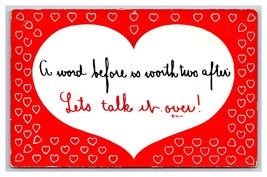 Motto Romance A Word Before Worth Two After Talk it Over UNP DB Postcard H26 - £3.15 GBP