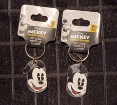 2 Disney Mickey Mouse Expression Dog Tag Keychain Multi-Color (K62) - $14.85