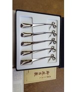 MIKIMOTO Pearl set of 5 spoons, dessert silver Ribbon motif, Authentic W... - £156.61 GBP