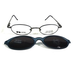 Guess GU 461 &amp; CL BL/GUN Eyeglasses Frames Blue Round Full Rim 47-19-135 - $55.89