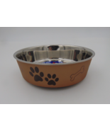 Loving Pets Bella Food Bowl Large Champagne No-Skid 6.75 Cups Stainless ... - $13.86