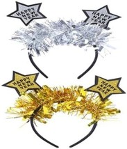 Happy New Year Glitter Star Sequins Headband Tiara 2024 New Year Eve Par... - £18.46 GBP