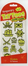 Glow in the Dark Temporary Tattoos for Kids Pirates Peaceable Kingdom  - £8.55 GBP