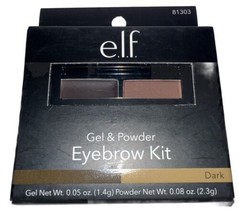 e.l.f. Eyebrow Kit Gel &amp; Powder Compact With Mirror &amp; Brush #81303 DARK ... - £15.57 GBP