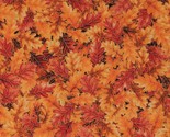 Cotton Leaves Leaf Trees Autumn Fall Orange Fabric Print by the Yard D51... - £11.69 GBP