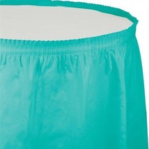 Teal Plastic Table Skirting 29&quot; x 13&#39; w/Easy Stick Teal Tableware Decorations - £19.73 GBP