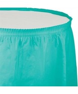 Teal Plastic Table Skirting 29&quot; x 13&#39; w/Easy Stick Teal Tableware Decora... - £20.65 GBP