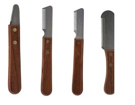 Dog and Cat Grooming Pro Coat and Fur Stripping Knives Rosewood Handle C... - $17.95+