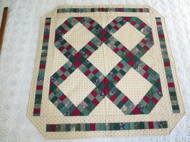 5 DIAMOND PATCHWORK Cotton QUILT Wall Hanging or Table Topper - 32&quot; x 32&quot;  - £11.99 GBP