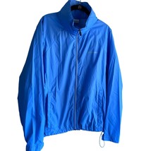 Columbia Windbreaker Jacket Womens XL Sky Blue Hooded Full Zip Pocket 100% Nylon - £18.32 GBP