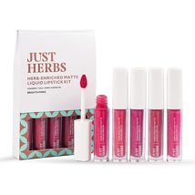 Just Herbs Ayurvedic Liquid Lipstick Kit Set of 5  Brights &amp; Pinks - $13.98