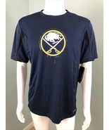NWT Men&#39;s Majestic Cool Base NHL Buffalo Sabres Hockey S/S T-Shirt Sz Me... - $432.59 MXN