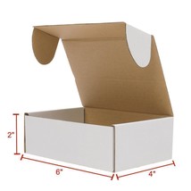 50 - 6X4X2 White Corrugated Mailer Carton Packing Fold Box - £32.88 GBP