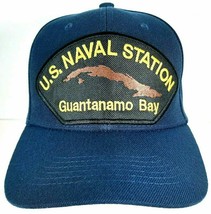 US Naval Station Guantanamo Bay Cuba Embroidered Patch Hat Baseball Cap Blue - £12.65 GBP