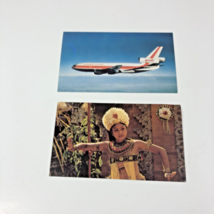 Vintage Garuda Indonesian Airways Postcard DC-10-30 Dancing Bali Girl lo... - £6.22 GBP
