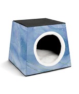 Mondxflaur Marble Blue Cat Beds for Indoor Cats Cave Bed 3 in 1 Pet House - £26.43 GBP