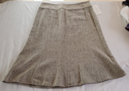 NWT Emanuel Ungaro Gray &amp; White Linen Cotton Skirt Misses Size 10 - £31.18 GBP