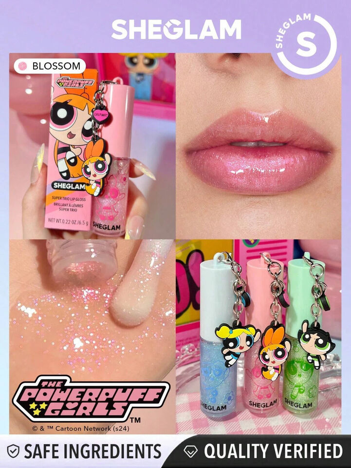 SHEGLAM Powerpuff Girls X Trio Lip Gloss Blossom Gift Y2K Holiday Makeup Item image 2