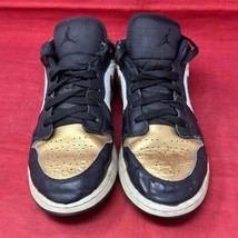 Nike Air Jordan 1 Low Size 5Y GS Metallic Gold Black White CQ9487 Youth - £15.17 GBP