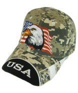 USA Men&#39;s Patriotic Eagle Adjustable Baseball Cap (Digital Camo) - £11.94 GBP