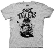 Doctor Who Tv Series Save The Daleks Gray Adult T-Shirt New Unworn - £12.78 GBP