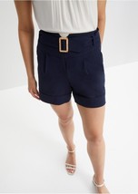 BP Dark Blue Belted Shorts UK 18 Plus (bp290) - £22.67 GBP
