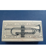 Large musical instrument trumpet scrapbooking rubber mounted stamp stamp... - $19.75