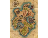 Disney Peter Pan Map Of Neverland COLOR Lost Boys Skull Rock Prop/Replica - $3.05