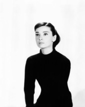 Audrey Hepburn in Black Polo Neck Sweater Studio Pose 1950's 8x10 Photo - $7.99